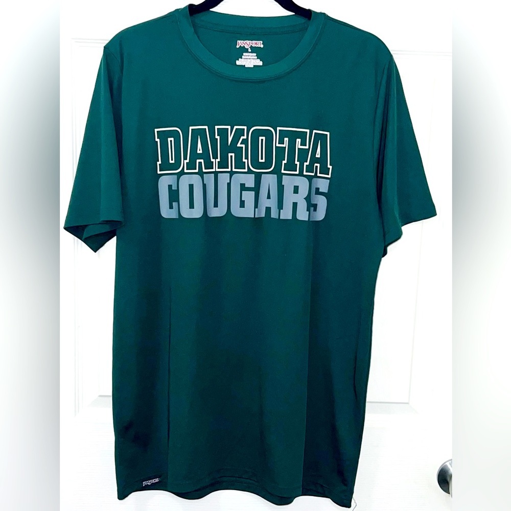 Vintage Jansport Shirt Mens Large Green Dakota Cougars Retro T-Shirt